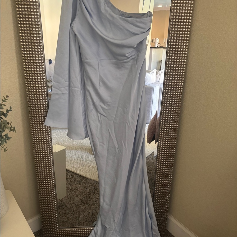 Hello Molly Light Blue One-Shoulder Maxi Dress